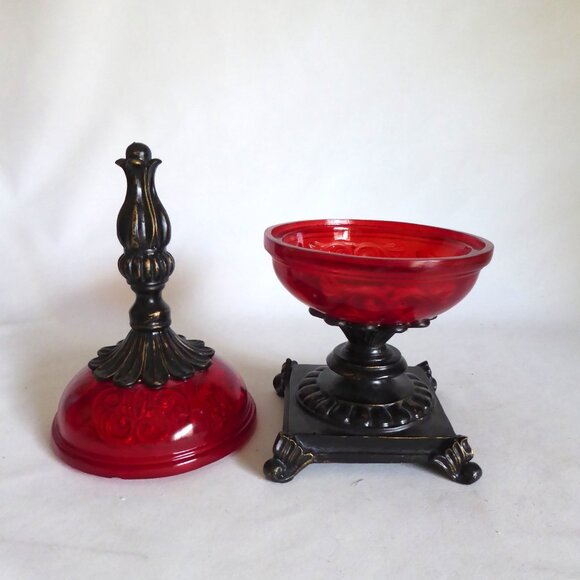 NEW 13.5” HEMISPHERES BRAND VICTORIAN STYLE COVERED LIDDED DECORATIVE BOWL DISH - Picture 5 of 9